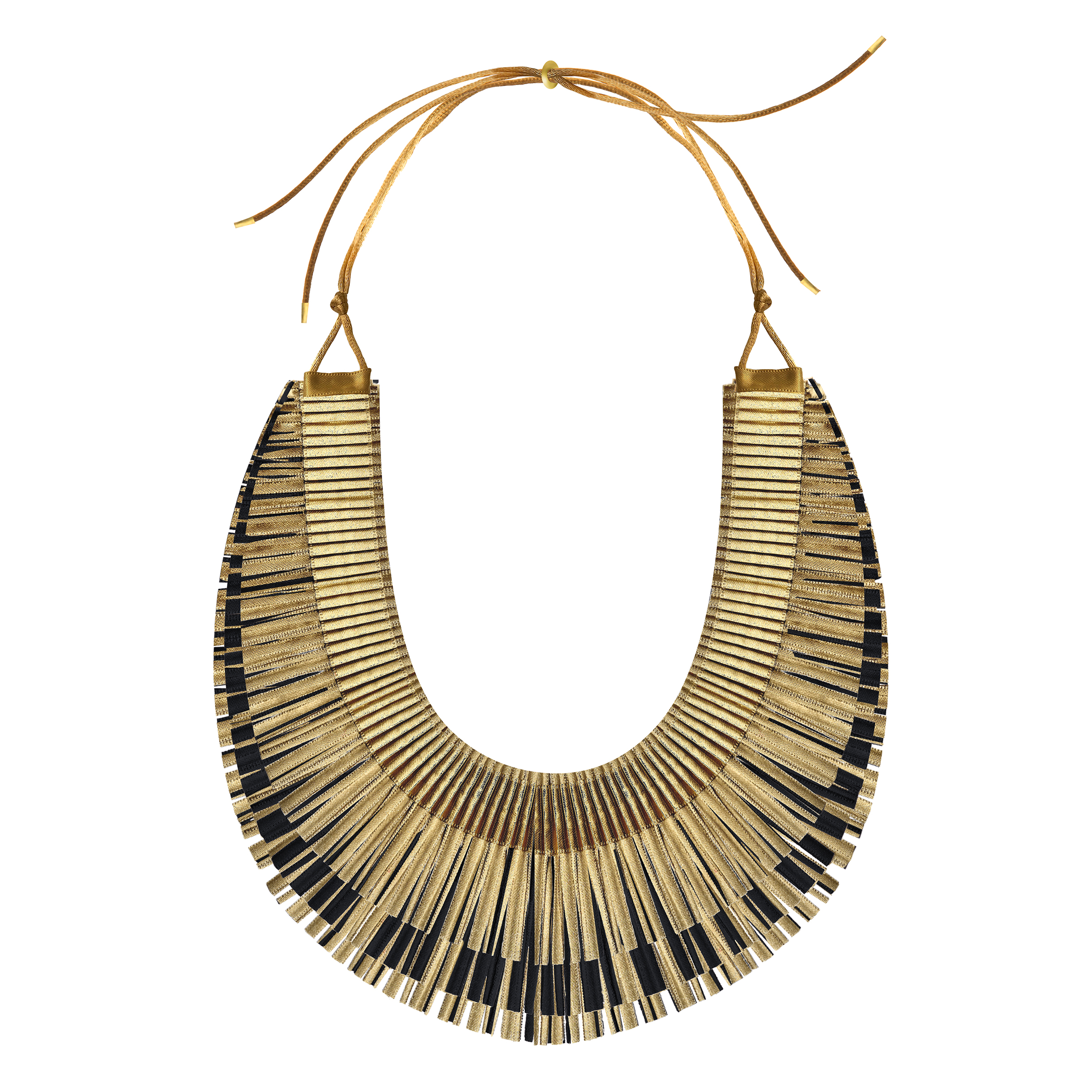 Triple gold pleat necklace by Alexandra Tsoukala